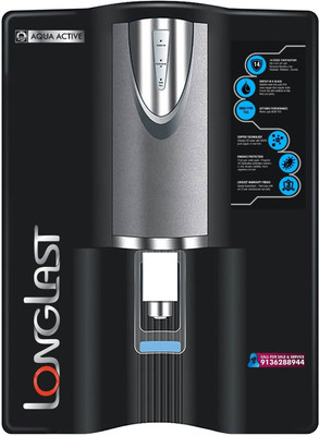 AquaActive Endura Long Last with 1 YEAR AMC 8 L RO + UV + UF + TDS Control + UV in Tank + Copper Water Purifier(Black,Grey)
