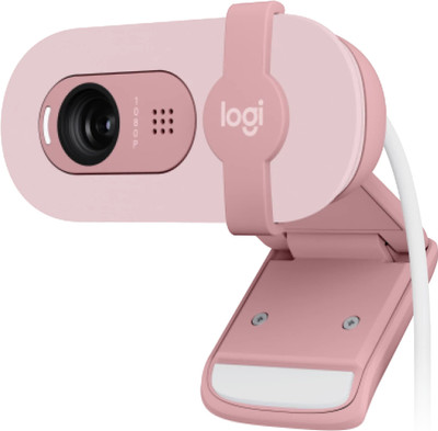 Logitech Brio 100 2 HD  Webcam with Built-In Microphone USB Connectivity(Rose)