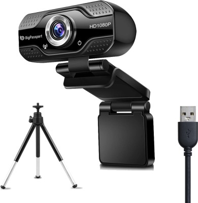 BigPassport Ultra HD Inbuilt Mic 2 MP Webcam USB Connection | Night Vision | Noise Cancellation  Webcam(Black)