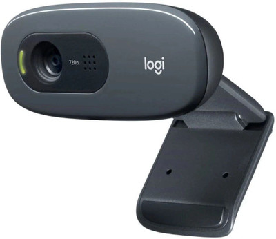 Logitech C-270 720 HD  Webcam with Built-In Microphone USB Connectivity(Black)
