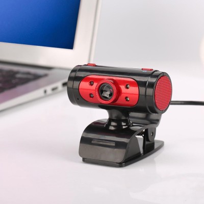 Lyla USB2.0 Computer PC Webcam Camera with Microphone Mic Red  Webcam(Multicolor)