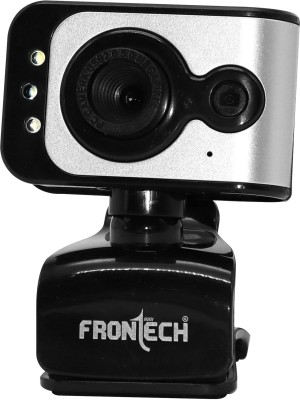Frontech FT-2253 USB Webcam-640x480 VGA with Built-in Mic|Manual Focus|LED Lights| CMOS  Webcam(Black)