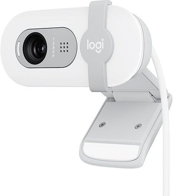 Logitech Brio 100 2 HD  Webcam with Built-In Microphone USB Connectivity(White)