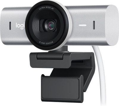 Logitech MX Brio 4K Ultra HD Webcam 8.5 HD  Webcam with Built-In Microphone with Night Vision USB Connectivity(Pale Grey)