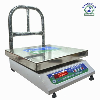 King Star Banch Scale F&B Red Display Capacity 50Kg Acc.5g Minimum 100g Pan Size 36CMX36CM Weighing Scale(Steel)