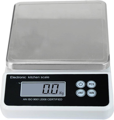 NIVAYO 10Kg Counter Ultra-Slim Weight Machine - for Home & Kitchen, Shop Weighing Scale(Silver)