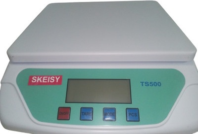 Skeisy TS-500 DIGITAL KITCHEN SCALE POWER UP 30KGX1GM AND RECHARGEABLE BATTERY Weighing Scale(White)