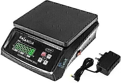 Nac Global weight machine with 30kg to 1gm & double display with rechargeable battery Weighing Scale(Black)