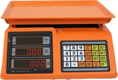 Skeisy SK KITCHEN PRICE COMPUTING WEIGHING MACHINE POWER UP 40KG.1GM AND UNTI,PRICE Weighing Scale(Orange)