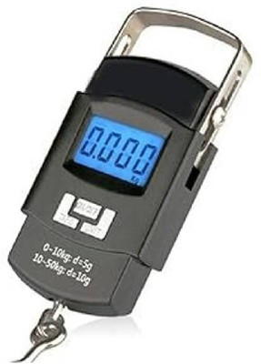 Skeisy New Mini A08-Hook Portable Electronic Scale up 50kg x 10gm, tare, Unit, On & Off Weighing Scale(Black)