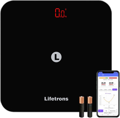 Lifetrons Thin Plus BMI Bluetooth Digital Body Weight Scale Weighing Scale(Black)