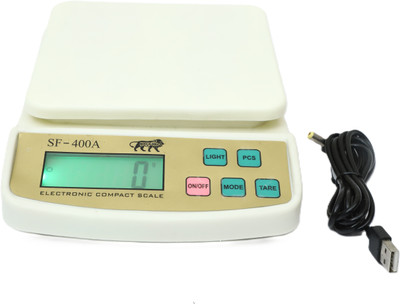 Skeisy NEW SF-400A-OFF-WHITE KITCHEN SCALE POWER UP 10KA-1GM-AA BATTERY, TARE FUNCTION Weighing Scale(White)