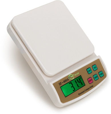 RCSP SF-400A Kitchen Weighing Scale | 1g to 10kg | Digital Display | Battery Operated Weighing Scale(OFF WHITE)
