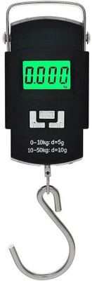 Skeisy New A08-Hook, Portable Electronic Scale up 50kg x 10gm, tare, Unit, On & Off Weighing Scale(Black)