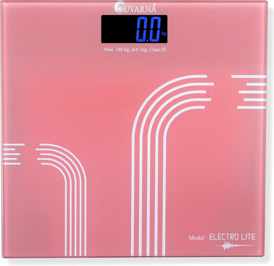 SUVARNA Digital Weighing Scale - 150KG Electro Lite LED Display | 1 YR Warranty Weighing Scale(Pink)