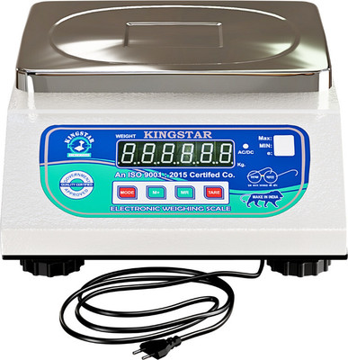 King Star Nano Mild Steel Weighing Scale 10kg Capacity Digital Kitchen Scale Portable Weighing Scale(White)