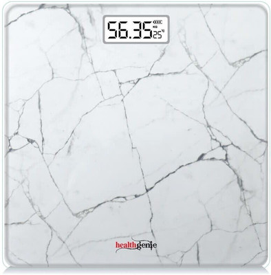 Healthgenie Digital Weight Machine Thick Tempered Glass LCD Display With 3 Years Warranty Weighing Scale(Marbel)
