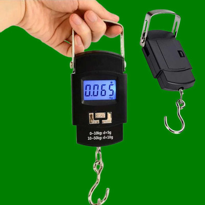 AirSoft Digital Hanging Scale Black Digital Display Portable Digital Luggage Scale AA Weighing Scale(Black)