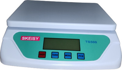 Skeisy TS-500 WEIGHING MACHINE AND POWER UP TO 30KGX1GM WITH CHARGING ADAPTOR Weighing Scale(White)