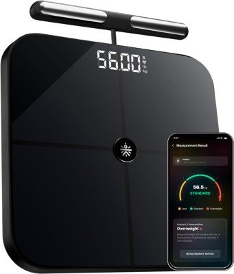 Cult Bluetooth Weight Machine, 50+ Parameters, US FDA Approved, BMI, 10 users Weighing Scale(Black)