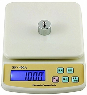 shrines Digital 10kg x 1g Kitchen Scale Balance Multi-purpose weight measuring machine without Adapter(CHARGER) Weighing Scale(Cream)