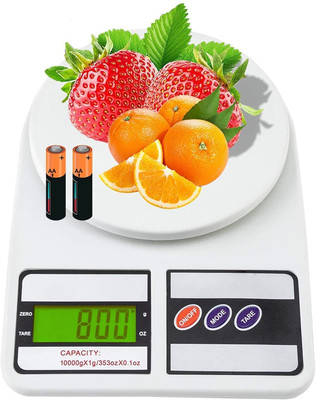 BoldFire Weighing Scale & Food Weight Machine for Health, 10kg X 1gm,For Domestic Use Weighing Scale(White)