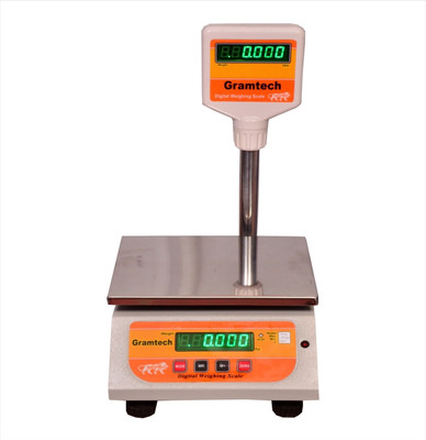 GRAMTECH Weighing Capacity 30kg x 2g Pole Weight Machine for Shop & other Purposes Weighing Scale(1White)