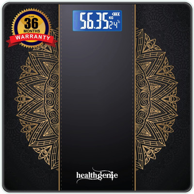 Healthgenie Digital Weight Machine Thick Tempered Glass LCD Display With 3 Years Warranty Weighing Scale(93 Festive)