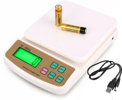 NIBBIN 10Kg Digital Food Scale with Backlit LCD Display and Tare Function Weighing Scale(White)