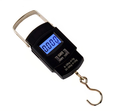 ZYNFORA ENTERPRISE Luggage Weight Scale: 50Kg Portable Digital Hanging Luggage Weighing Machine Weighing Scale(Black)