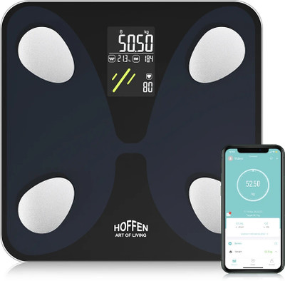 HOFFEN (India) Smart Bluetooth BMI Digital Electronic Weight Machine For Human Body Weighing Scale(Black)