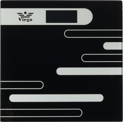 Virgo Digital Bathroom Weighing Scale with LCD Panel & Tempered Glass - Black (2015D) Weighing Scale(Black)