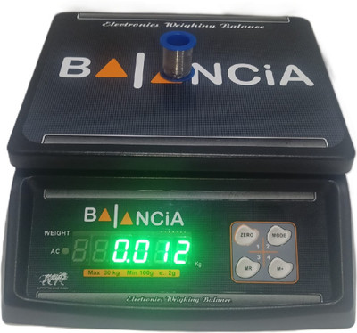 Skeisy BLACK BALANCIA KITCHEN DOUBLE DISPLAY WEIGHING MACHINE POWER UP 30KG-1GM SCALE Weighing Scale(Black)