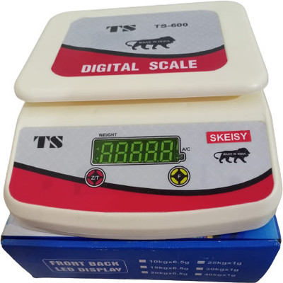 Skeisy ts-600 double display machine and power up to 30kgx1gm recharge battery Weighing Scale(off white)