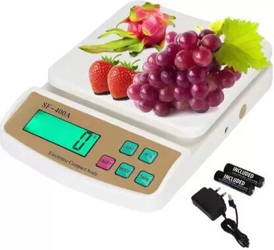 SOYEN 1g -10 Kg kata,weight machine,computer electronic vajan kata SF400A with Adopter Weighing Scale(White)