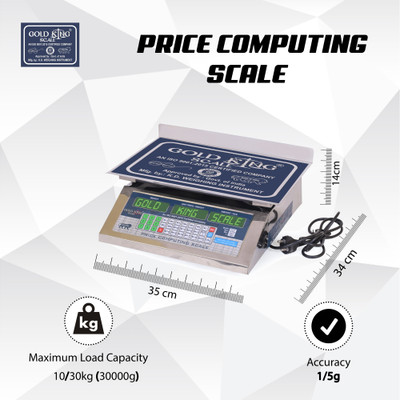 Goldkingscale PRICE COMPUTING SCALE Weighing Scale(Silver)
