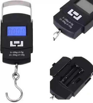 Gezok 50Kg Fish Hook Electronic Portable Scale Weighing Scale(Black)