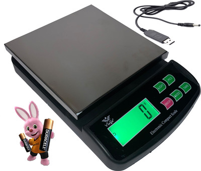 VBR's Group 10Kg Digital Scale With Stainless Steel-Top For measuring Kitchen Weighing Scale(Black)