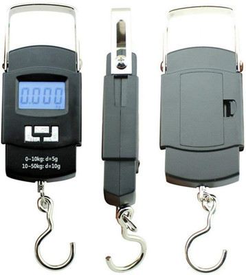 PARAMDHYEY Portable Digital 50 Kg Weighing Scale with Metal Hook Luggage Spring Scale Weighing Scale(Black)