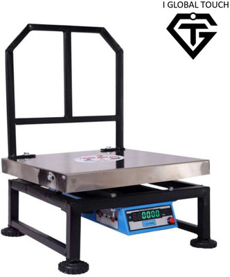 I GLOBAL TOUCH 150KG FRONT AND BACK DUAL DISPLAY (400 X 400mm) Weighing Scale(Black)