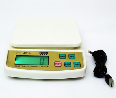 MSNL SF-400A AJ8 KITCHEN SCALE AND POWER UP 10KG AND CHARGING CABLE weighing Weighing Scale(Off-White)