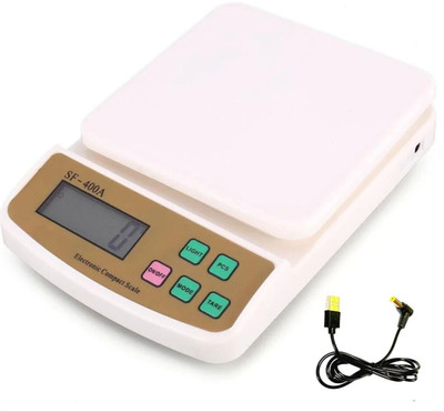 NIBBIN 10kg Electronic Kitchen Scale Balance Multi-purpose weight measuring machine Weighing Scale(White)