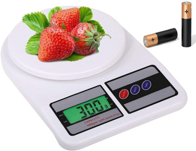 NIVAYO 10 Kg Electronic Digital Kitchen Scale For Home Baking, Fitness & Balanced Diet Weighing Scale(White)