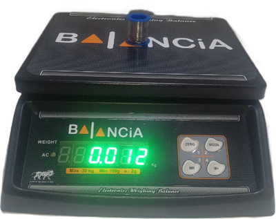Skeisy NEW SK BALANCIA KITCHEN DOUBLE DISPLAY WEIGHING MACHINE POWER UP 30KG-1GM SCALE Weighing Scale(Black)