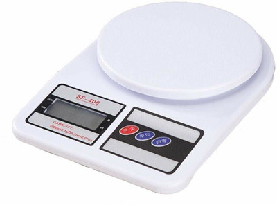 JIGSHTIAL Digital Kitchen Weighing Scale Machine Multipurpose Electronic Weight Scale SF 400 with Backlit LCD Display for Measuring Food, Cake, Vegetable, Fruit Weighing Scale(White)