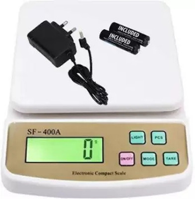 GREENTAK HIGH QUALITY Electronic Digital 1Gm to 10 kg for fruit,vegtable shop,more mainy Weighing Scale(White)