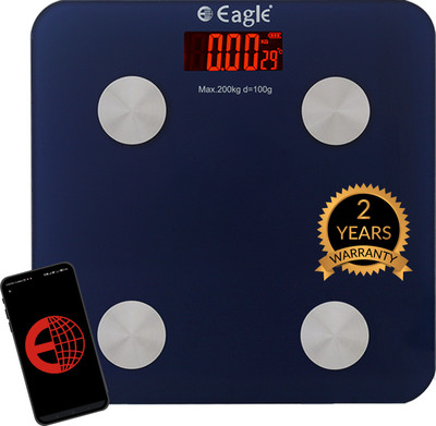 EAGLE EBS7007E Smart Digital Weight Machine for Body BMI,Bathroom Scale Capacity 200kg Weighing Scale(Blue)