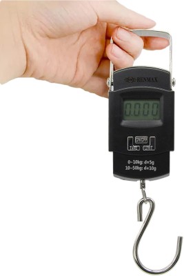 RENMAX 50Kg Digital Portable Weight Machine With Hook Kitchen Cylinder Weighing Scale(Black)