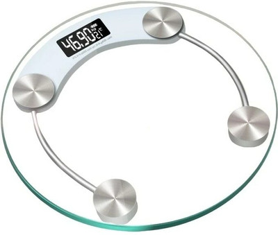 MCP Healthcare Electronic Round Scale LCD Display Toughened Glass 180kg Personal Human Body Weighing Scale(Transparent)