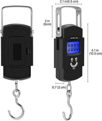 PARAMDHYEY Handy Portable Hanging Weighing Scale with Stainless Steel Hook for Luggage Weighing Scale(Black)